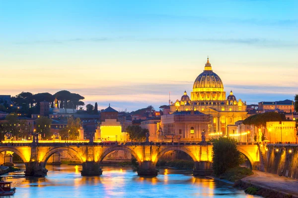 Basílica San Pedro Vaticano Atardecer Italia — Foto de Stock