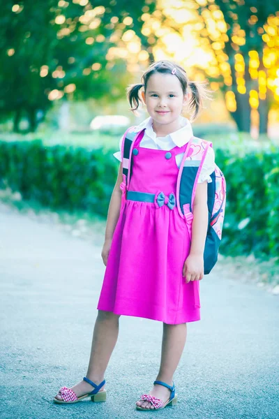 Retrato Menina Escola Feliz — Fotografia de Stock