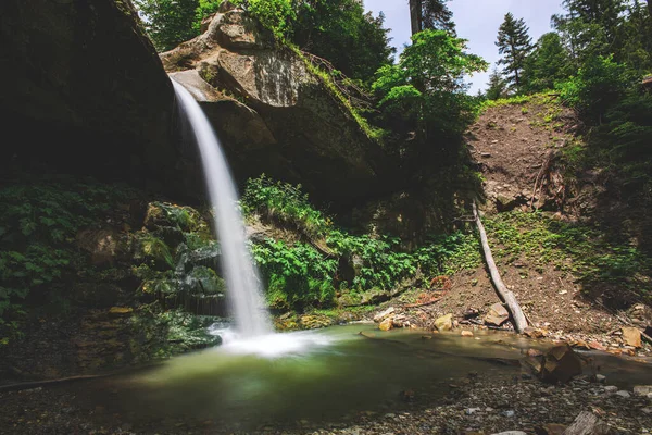 Deep Forest River Wild Waterfall View — Stock Photo, Image