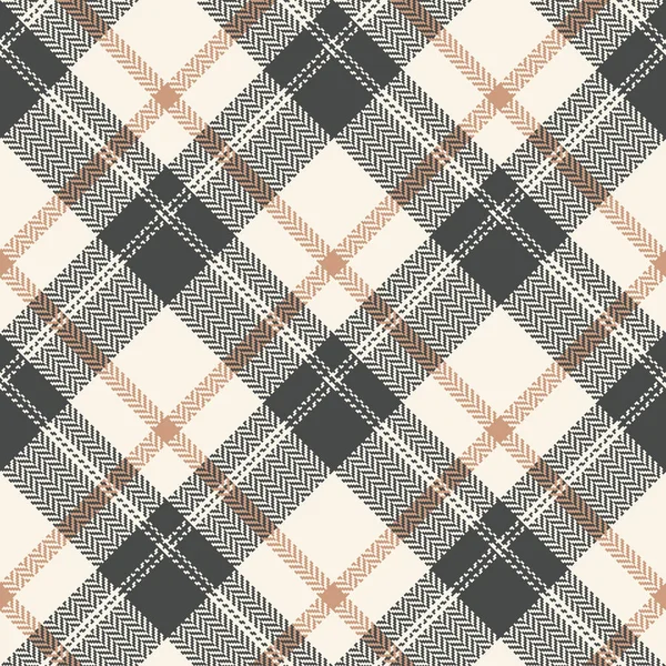 Plaid Pattern Vector Dark Brown Herringbone Diagonal Tartan Check Plaid — Stock Vector