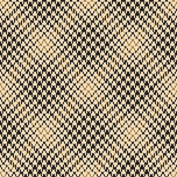 Abstract Hounds Tooth Pattern Vector Gold Black Seamless Diagonal Check — Stock Vector