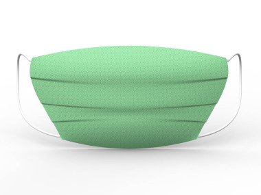 Maskeli bir gülücük. Beyaz bir arkaplanda 3D görüntüleme.