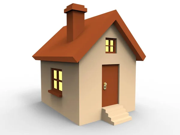 Beyaz arka planda bir ev