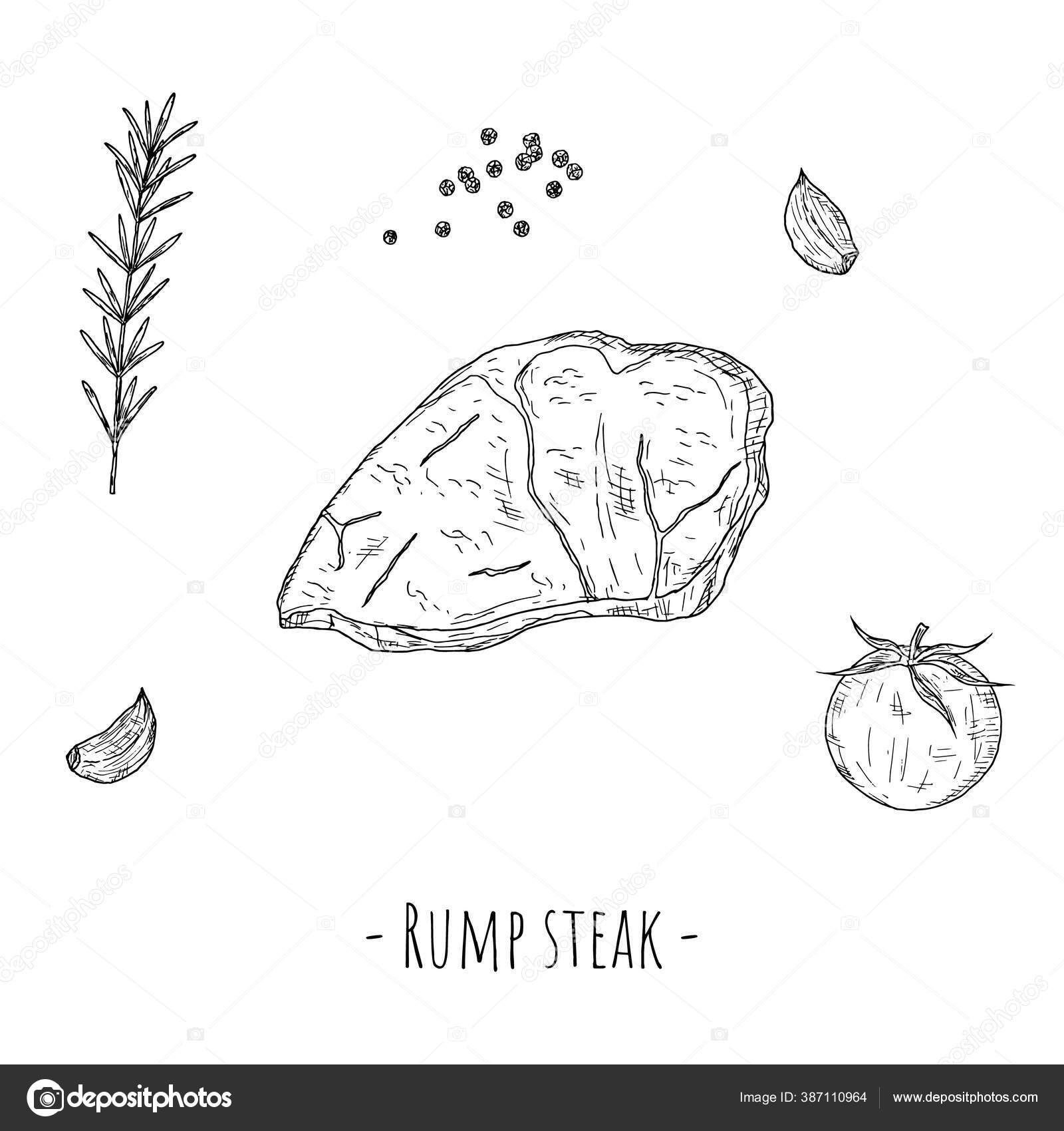 steak vector black and white