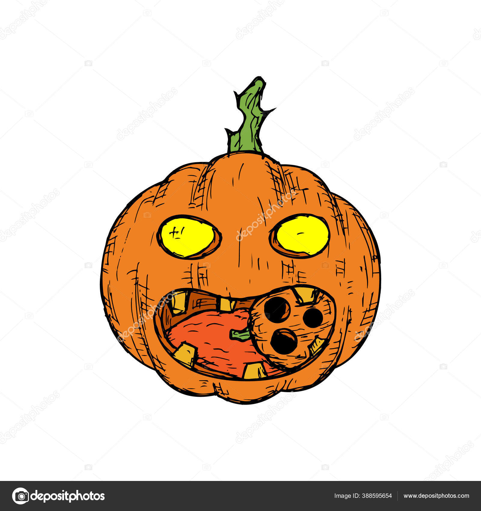 ilustração em vetor de halloween pequena linha de desenho animado