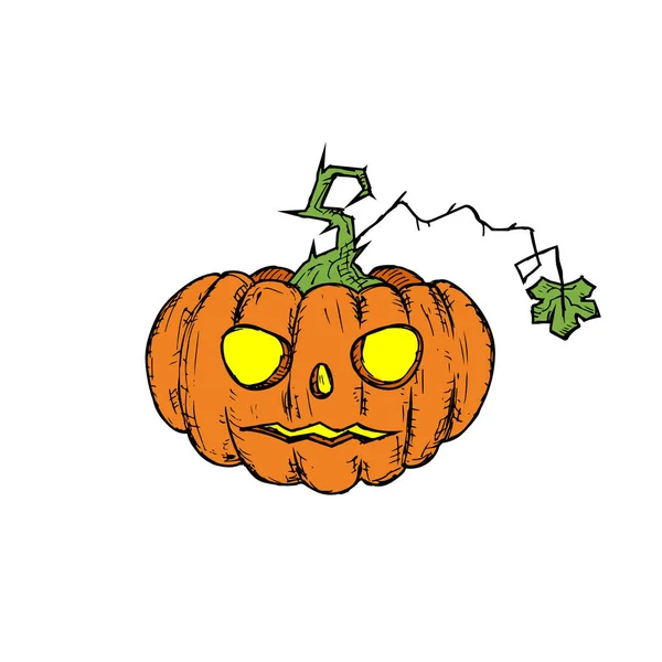 Calabaza Halloween Jack Lantern Objeto Aislado Sobre Blanco Ilustración Dibujos — Archivo Imágenes Vectoriales