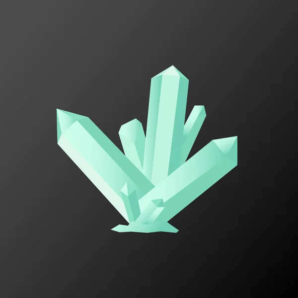 Crystal Izolovaný Objekt Vektorová Ilustrace Plochém Provedení — Stockový vektor