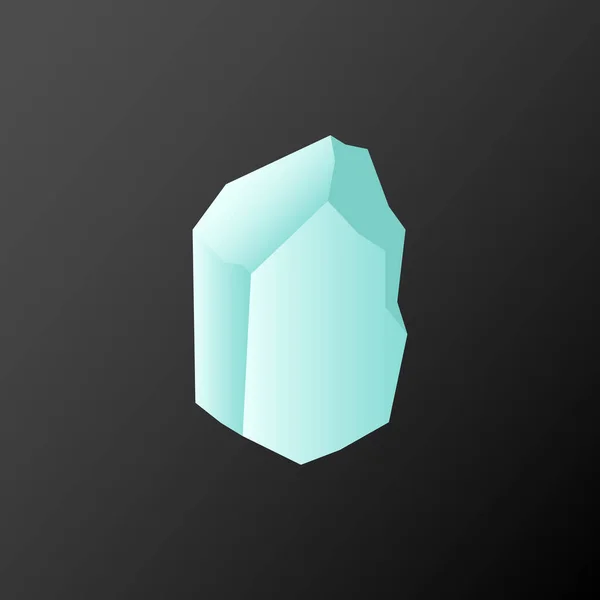 Crystal Izolovaný Objekt Vektorová Ilustrace Plochém Provedení — Stockový vektor