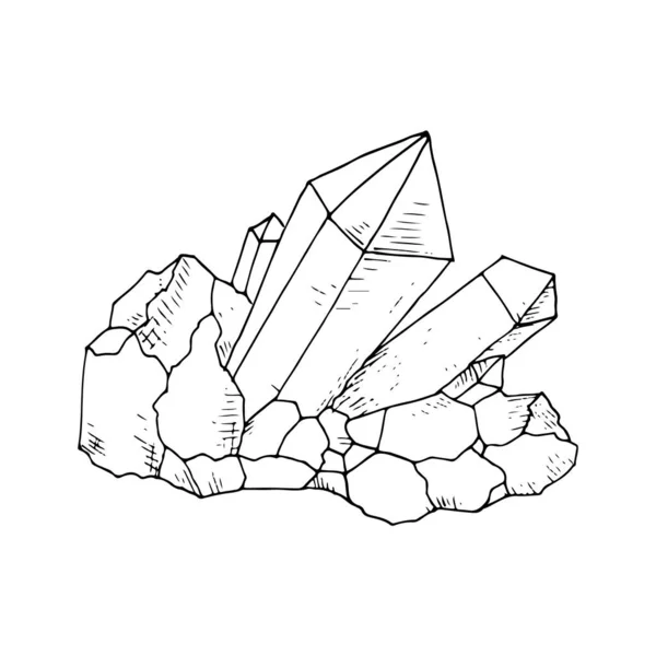 Crystal. Vector cartoon illustration of gemstone. Isolated objects on white. — Stock Vector