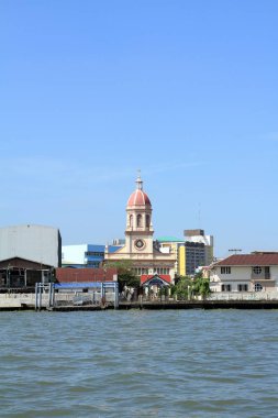 Bangkok, Tayland Santa Cruz kilise ve Chao Phraya Nehri