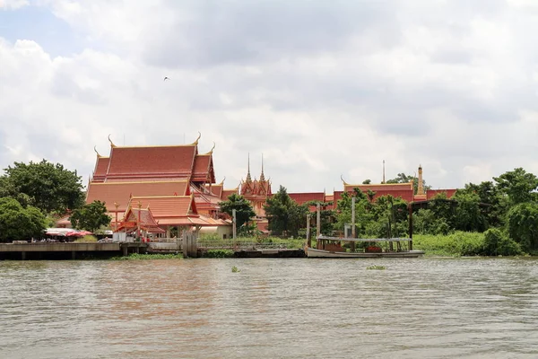 Wat Sanam Nuea Chao Phraya River View Koh Kret Bangkok — Stock Photo, Image