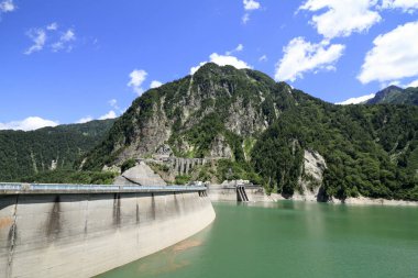 Kurobe dam and Kurobe lake in Toyama, Japan clipart