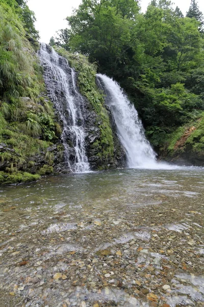 Cascadas Sirogane Las Aguas Termales Ginzan Yamagata Japón — Foto de Stock