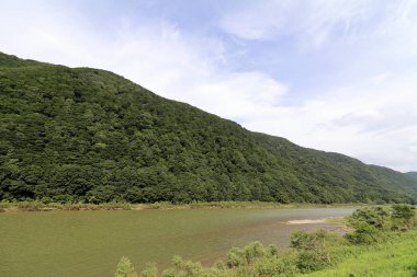 Mogami Nehri ve Mogami gorge Yamagata, Japonya
