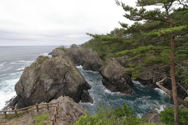 Roca Kaminariiwa Desfiladero Ranboya Costa Goishi Ofunato Iwate Japón —  Fotos de Stock