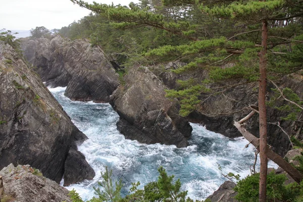 Kaminariiwa Rock Ranboya Rokli Goishi Pobřeží Ofunato Iwate Japonsko — Stock fotografie