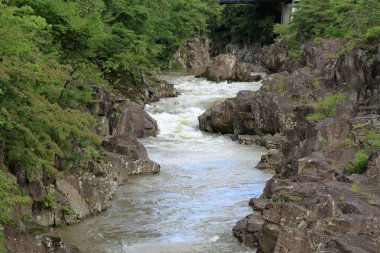 Genbi gorge içinde Itinoseki, Iwate, Japan