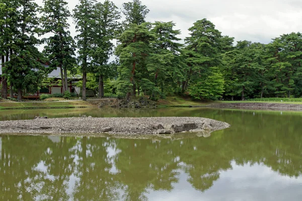 Oizumi Ike Lagoa Templo Motsu Hiraizumi Iwate Japão — Fotografia de Stock