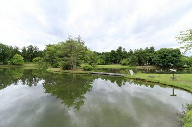 Tajima ga Ike gölet kalıntıları Kanjizaio içinde Hiraizumi, Iwate, Japan