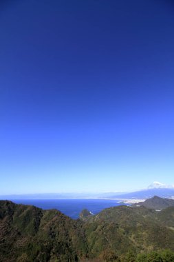 Mt. Fuji ve Suruga Körfezi, görüntülemek Katsuragi dağdan, Izu, Japonya