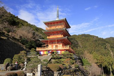 three story pagoda of Seiganto ji in Wakayama, Japan clipart