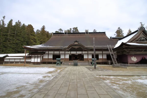 Sala principale del tempio Kongobuji a Koya, Wakayama, Giappone (scena della neve ) — Foto Stock