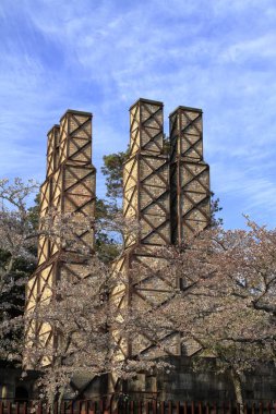 Nirayama reverberatory fırınlar ve kiraz çiçekleri Izu, Shizuoka, Japonya