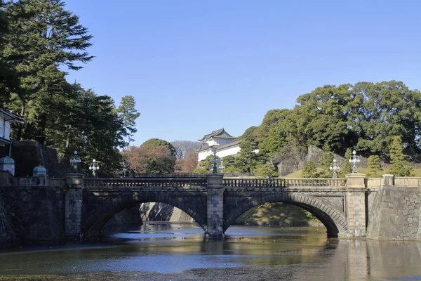 Pont Nijubashi du château d'Edo à Tokyo, Japon — Photo