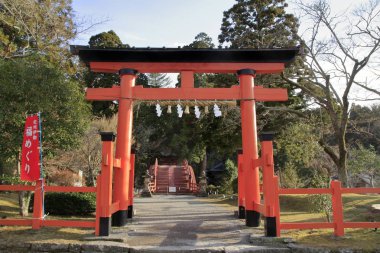 Wakayama, Japonya'da Niutsuhime tapınağının torii kapısı