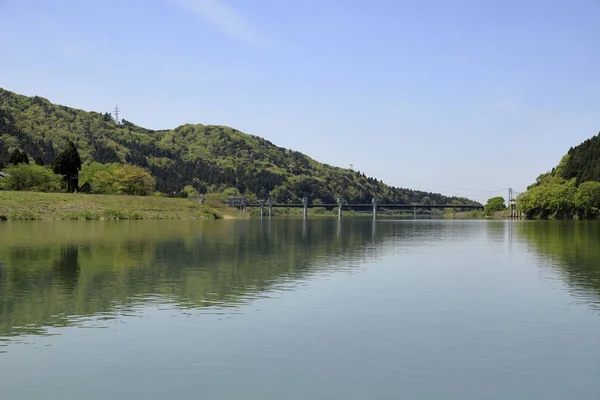 Río Agano en Niigata, Japón — Foto de Stock