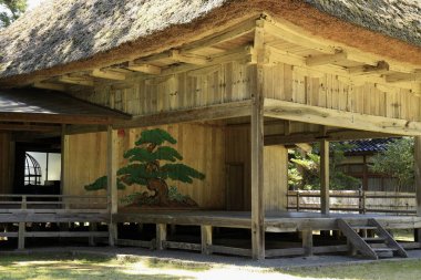 Sado Daizen tapınağının Noh sahne, Niigata, Japonya