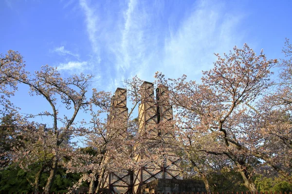 韮山反射炉と伊豆、静岡県の桜 — ストック写真