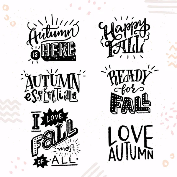 Autumn Quotes Vintage Lettering Set Fall Stock Vector (Royalty Free)  731345653
