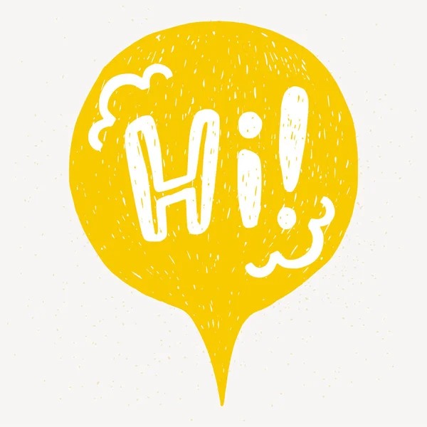 Hand Lettering Fun Doodle Style Typographic Headline Yellow Speech Bubble — Stock Vector