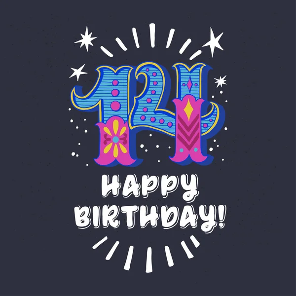 Birthday Card Teenager Hand Drawn Typography Poster Greeting Card Print — Stock Vector