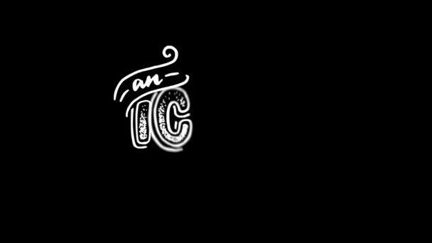 Морозиво Анімоване Ручне Написання Допитів Фрази Ескізом Корнету Каліграфічний Текст — стокове відео