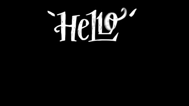 Hello Summer Animated Lettering Popping Paint Stroke Effects Hand Written — Stock Video