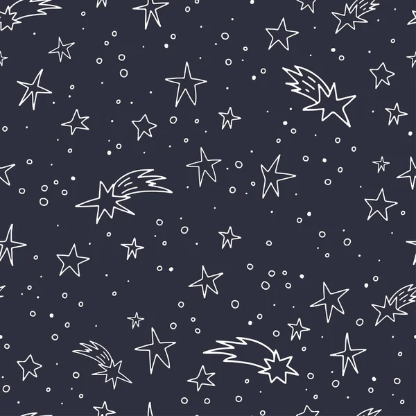 Doodle stars seamless pattern — Stock Vector