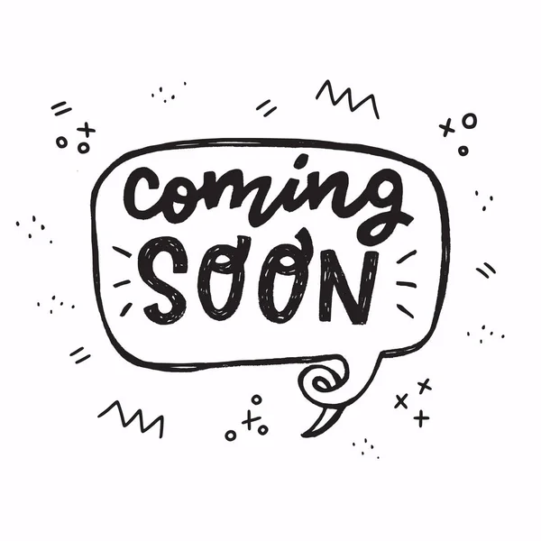 Coming Soon hand lettering inscription — Stock Vector