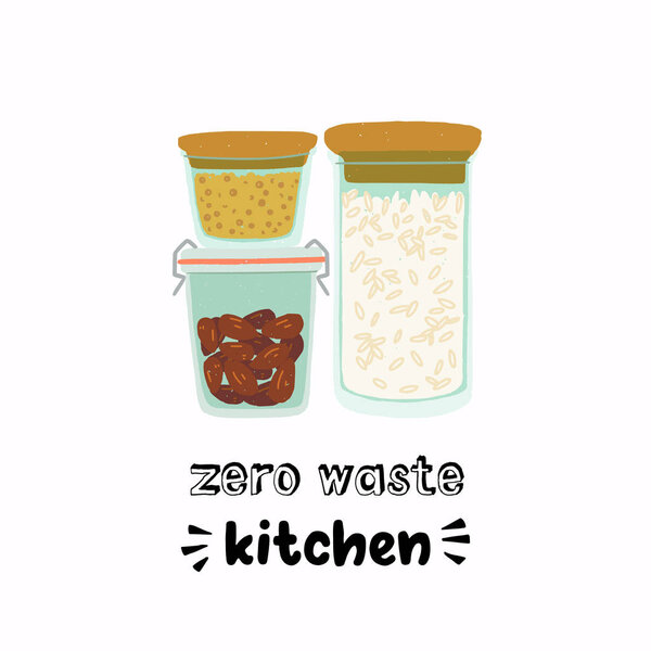 Set of hand drawn glass jars