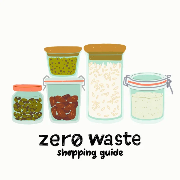 Glas-Juroren für Zero-Waste-Konzept — Stockvektor