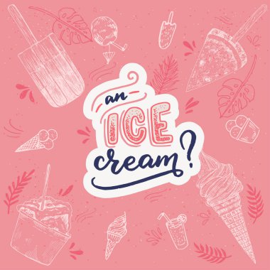 Dondurma el yazısı ve çizimler