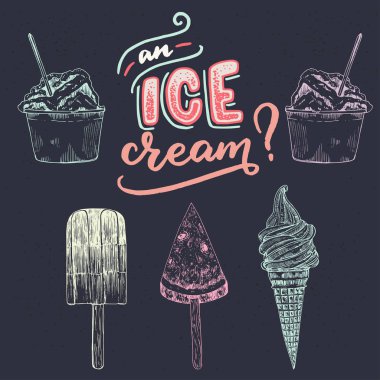 Dondurma el yazısı ve çizimler