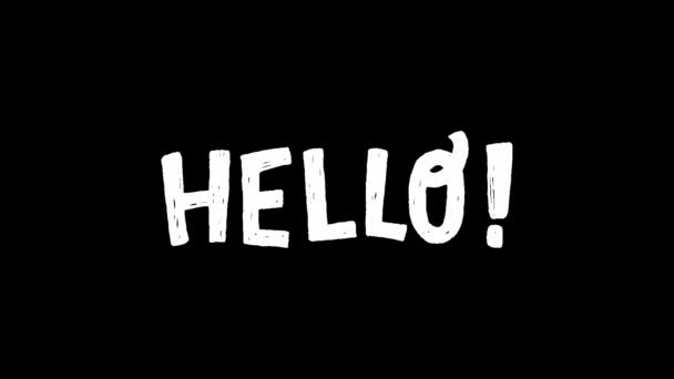 Animated Hand Drawn Lettering Text Hello Exclamation Point Transparent Background — Stock Video