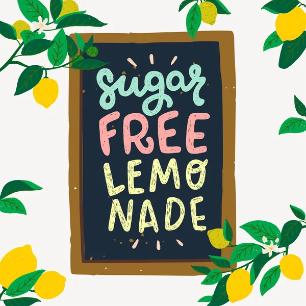 Sugar Free Lemonade inscription in frame — Stock Vector