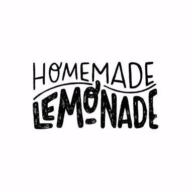 Homemade Lemonade hand lettering inscription clipart