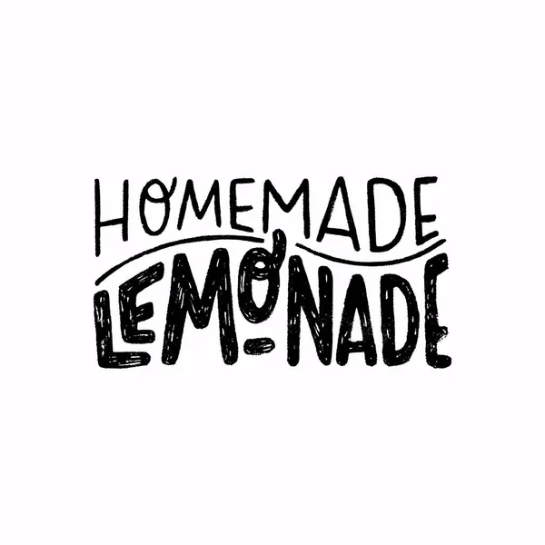 Homemade Lemonade mão lettering inscrição — Vetor de Stock