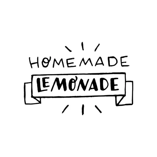 Limonade maison inscription dessinée à la main — Image vectorielle