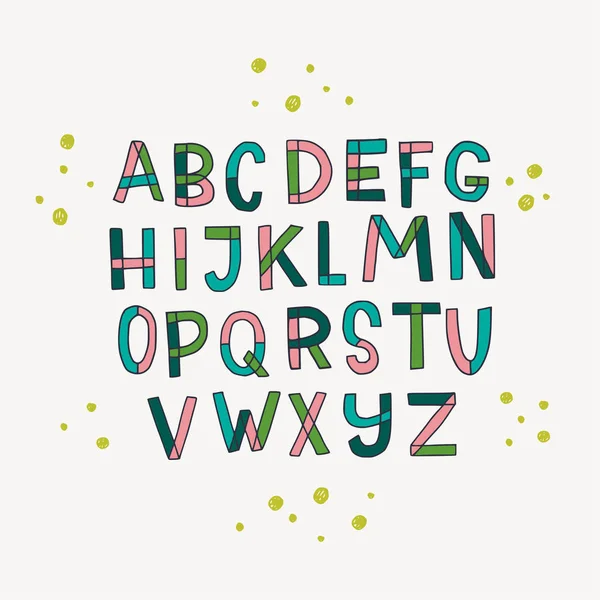 Alphabet de lettres moulées dessinées à la main — Image vectorielle