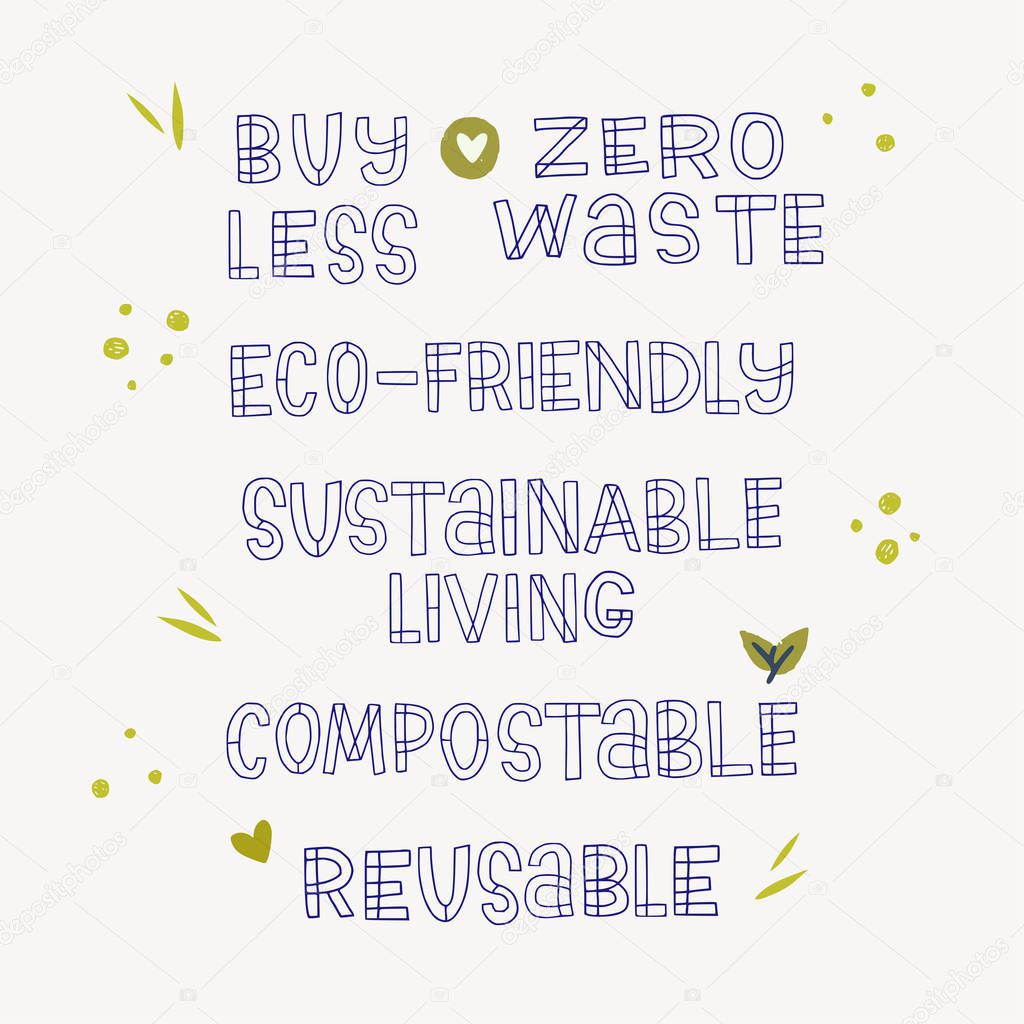 Set of eco-friendly phrases
